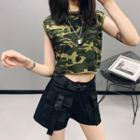 Camo Crop T-shirt Camouflage - One Size