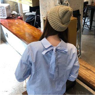 Ribbon Bow Shirt As Shown In Figure - One Size