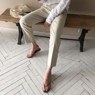 Linen Blend Loose-fit Tapered Pants