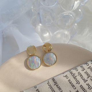 Iridescent Disc Dangle Earring 1 Pair - Iridescent Disc Dangle Earring - One Size