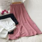 Plain Slit Chiffon Maxi Skirt