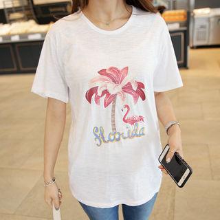 Flamingo Print T-shirt