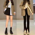 Plain Two Button Blazer / Slit Boot-cut Pants