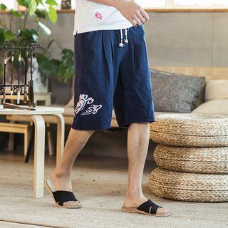 Embroidered Knee-length Shorts