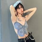 Butterfly Denim Camisole Top