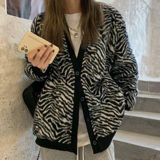 Zebra Cardigan Zebra - Black & White - One Size