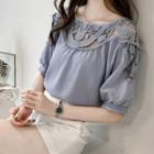 Lace Elbow-sleeve Blouse