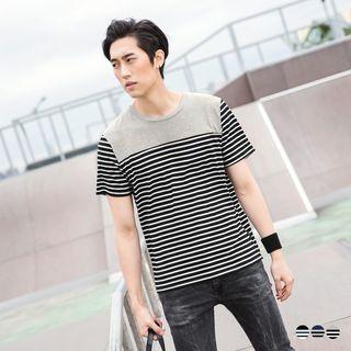 Basic Stripe Color Block T-shirt
