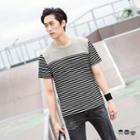 Basic Stripe Color Block T-shirt