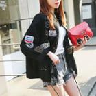 Stand-collar Patch Stud Cotton Jacket