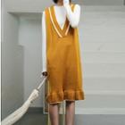 Sleeveless Midi Knit Dress Yellow - One Size