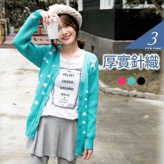 Star Print Double-layer Cardigan