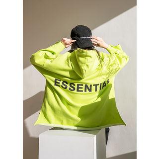 Tall Size Letter-back Dip-back Hoodie