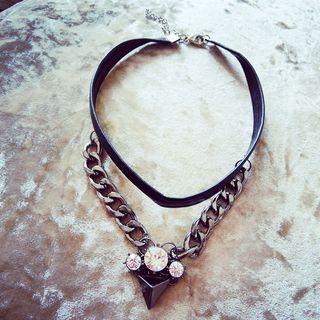 Chained Faux Leather Choker