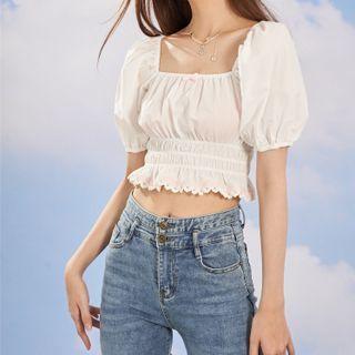 Bow Flower Trim Top