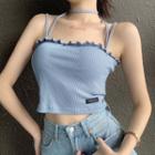 Strappy Applique Cropped Camisole Top