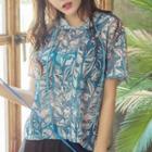 Short-sleeve Patterned Breathable Hoodie