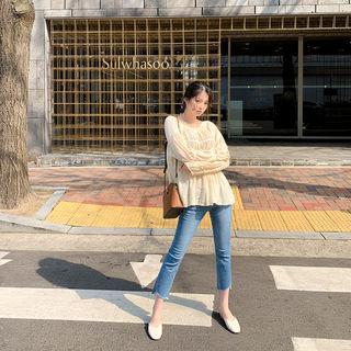 Cutout Slim Straight-cut Jeans