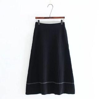 A-line Knit Midi Skirt