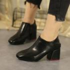 Faux-leather Chunky-heel Shoe Boots