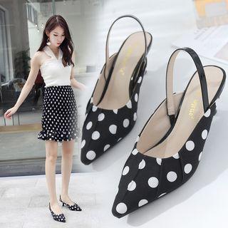 Dotted Low Heel Sandals