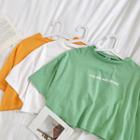 Lettering Loose-fit Short-sleeve Cropped T-shirt