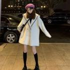 Contrast Trim Sailor Collar Coat