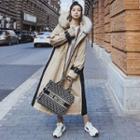 Faux Fur Trim Long Coat