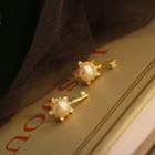 925 Sterling Silver Freshwater Pearl Key Earring 1 Pair - As Shown In Figure - One Size