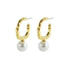 Pearl Dangle Irregular Hoop Earrings One Size