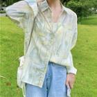 Tie Dye Long-sleeve Button-up Shirt