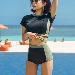 Set: Contrast Trim Swim Top + Swim Bottom