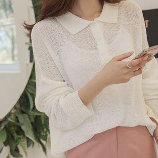 Loose-fit Summer Knit Polo Shirt