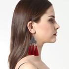 Embossed Tassel Earrings
