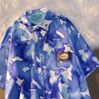 Short-sleeve Chained Tie-dye Shirt