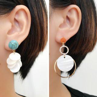 Scallop Disc Dangle Earring