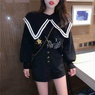 Collared Unicorn Embroidered Sweater