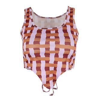 Plaid Asymmetrical Crop Tank Top
