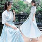 Elbow-sleeve Hanfu Midi Dress