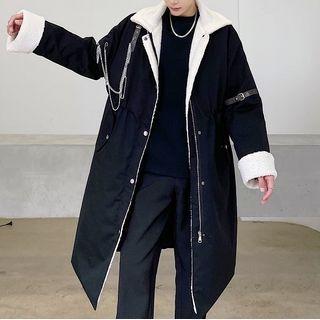 Fleece-lined Loose-fit Padded Coat