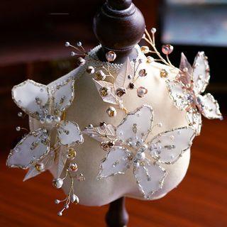 Faux Pearl Headpiece Set Of 3 - Headpiece - White - One Size