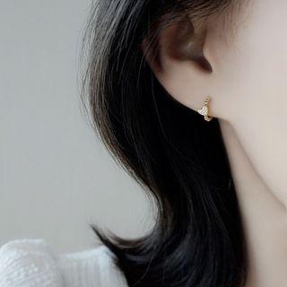 Heart Hoop Stud Earring