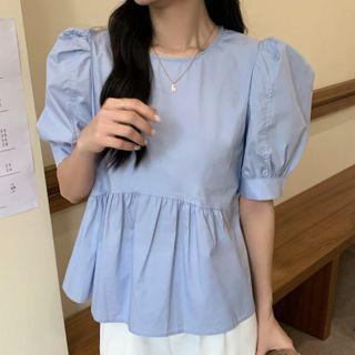 Plain Puff Sleeve Top