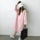 High-neck Fleece-lined Long Pullover Dress