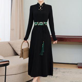Long-sleeve Tassel A-line Dress