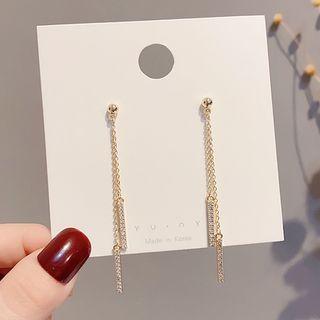 Rhinestone Fringed Earring 1 Pair - E1648 - Gold - One Size