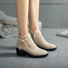 Ribbon-accent Ankle Boots