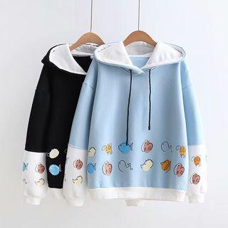 Paneled Printed Hoodie