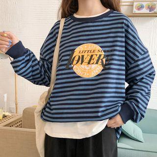 Striped Printed Pullover