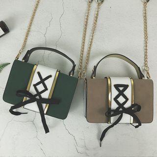 Faux-leather Lace-up Satchel